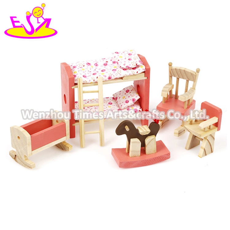 New Hottest Girls Dollhouse Wooden Miniature Dollhouse Furniture Sets for Pretend Play W06b062