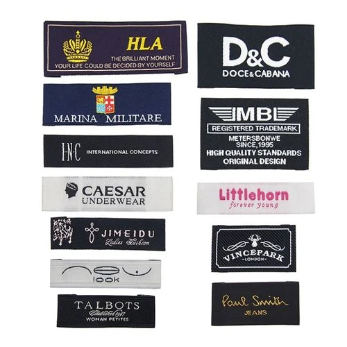 Logotipo personalizado ropa Nombre Tamaño etiquetas tejidas Necklabels Accesorios Prendas de Vestir Las etiquetas para prendas de vestir