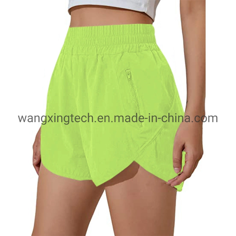 Jogging Short de course à pied Elastique Short taille haute poche Sport Workout Short Short Athletic Short