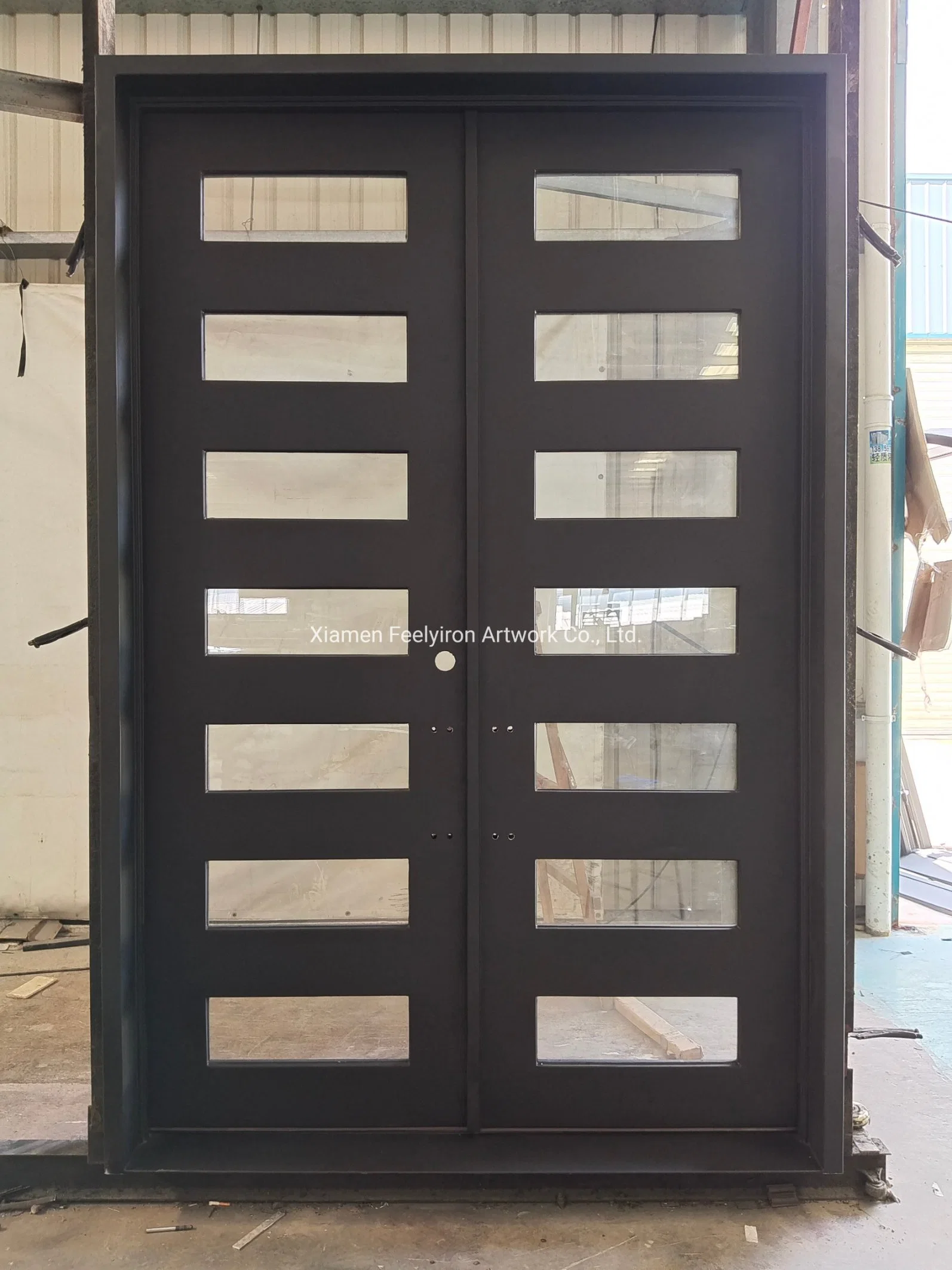 Modern Fashion Design Steel Waterproof Wrought Iron Doors for Home