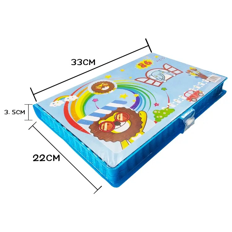 Professional 86 Pieces Drawing Kits Non-Toxic Plastic Case Kids Children Gift Box Stationery Painting Drawing Art Set