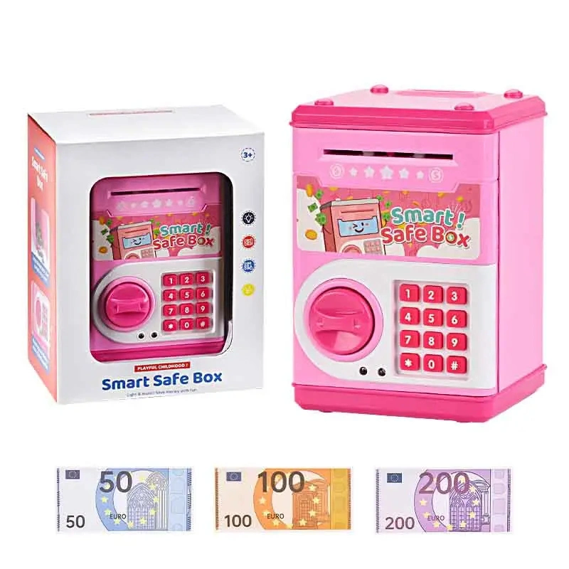 Auto-Scrolling Password Setting Light and Sound Children Save Money Adorable Money Box Electronic Piggy Bank Safe Box