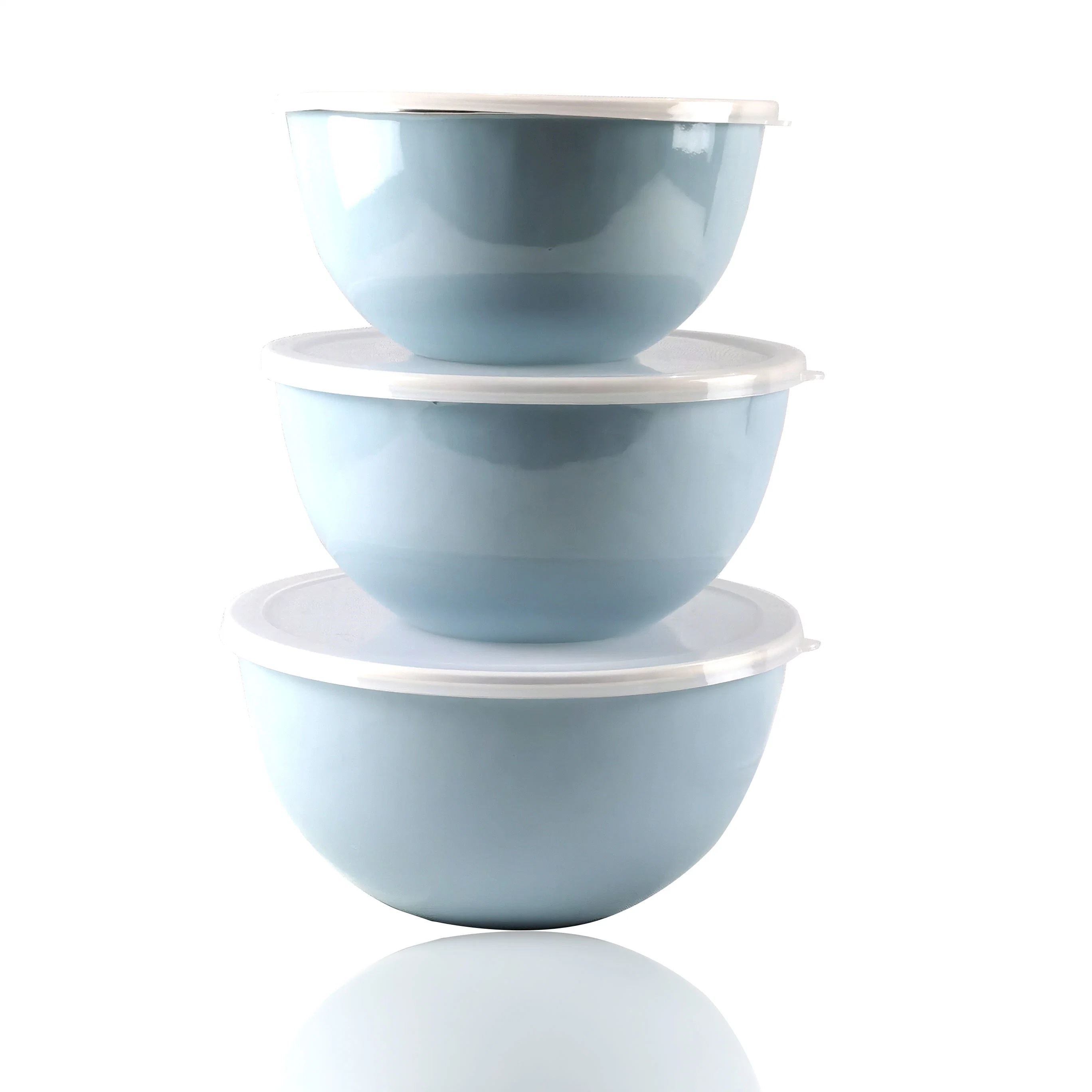 Factory Wholesale/Supplier Enamel Mixing Bowls with Plastic Lids 20cm Enamel Bowls