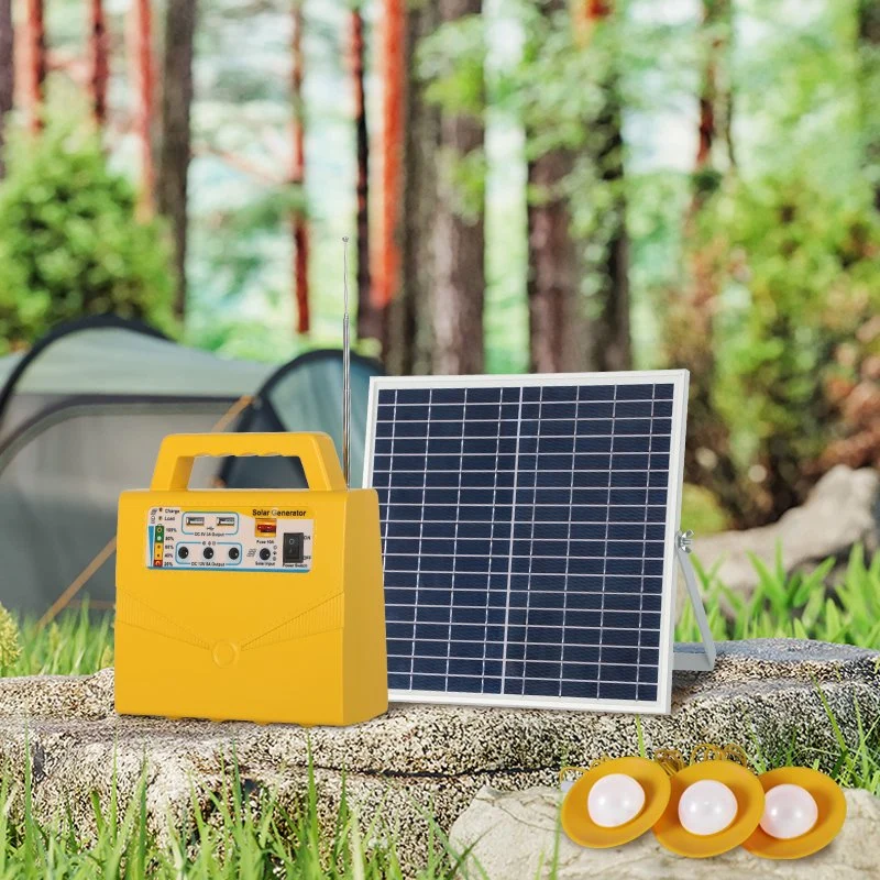 Poste solaire portable 20 W petit système solaire système d'éclairage solaire Alimentation des feux de détresse