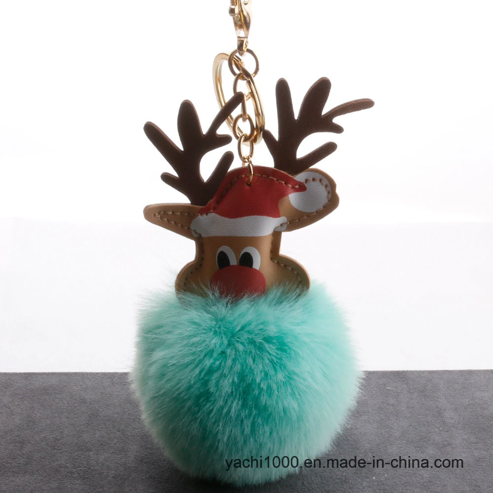 Superior Quality Safety Plush Stuffed Christas Deer Key Chain