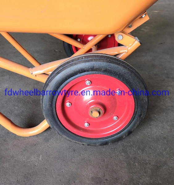 Heavy Duty Tipping Folding Wheelbarrow with Double Solid Rubber Wheel for Germany, Garden Cart
