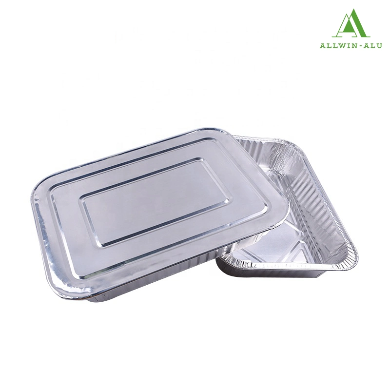 4700ml recipiente de alimentos de lámina desechable rectangular grande para envasado de alimentos Bandeja de hornear/bandejas de aluminio para recipientes de lámina