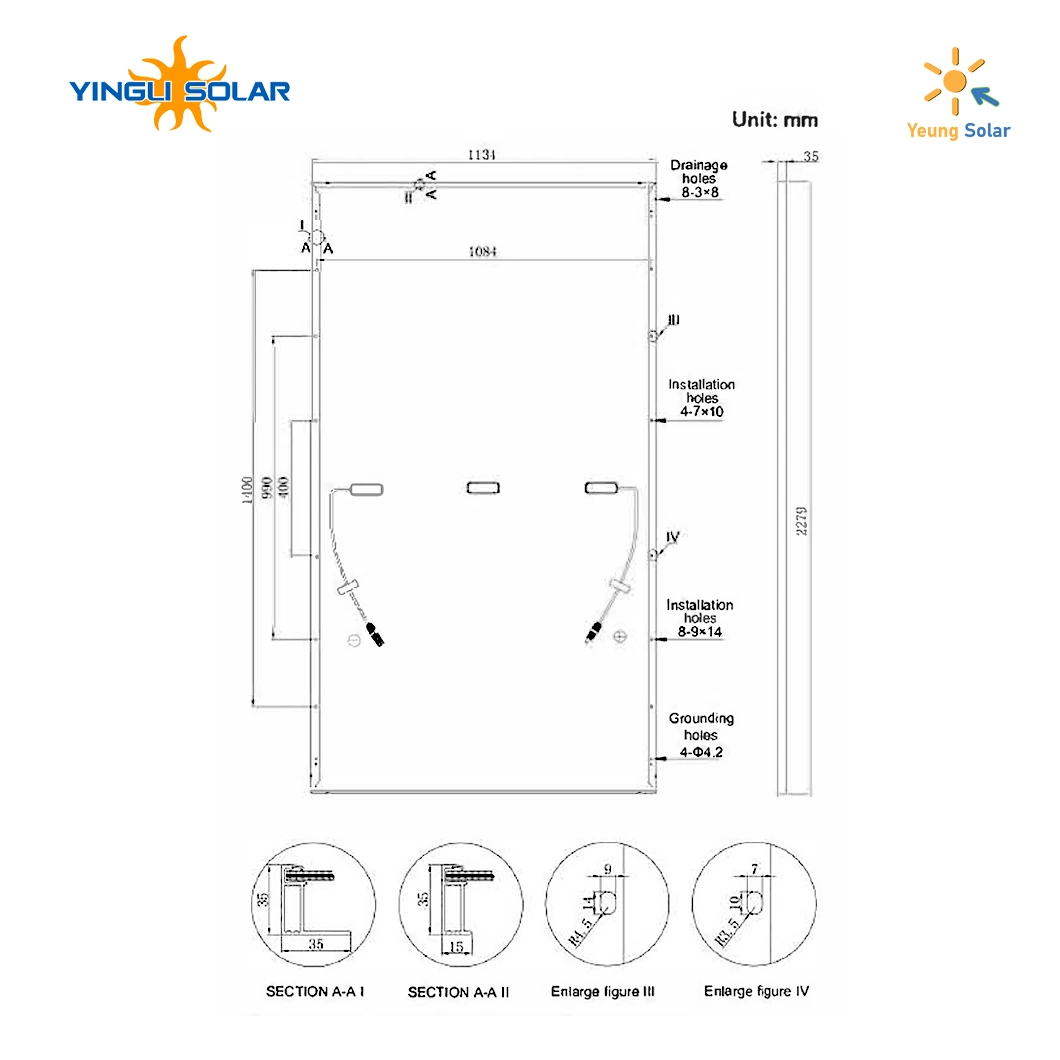 Hoher Wirkungsgrad guter Preis Yingli 530-550W Mono PERC Solarmodul mit CE, TÜV