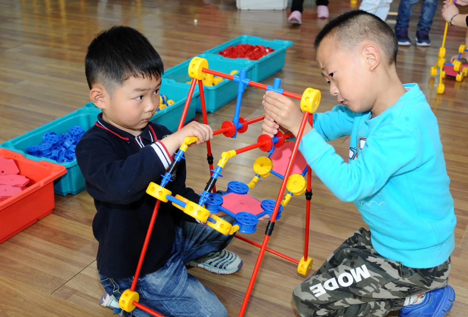 Pädagogisches Plastikspielzeug für Klassenzimmer DIY Bausteine