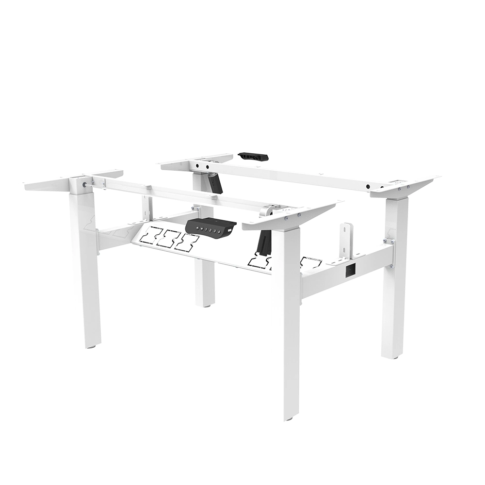 Office Furniture Workstation Electric Face to Face 4 Legs Single Motor Adjustable Height Desk