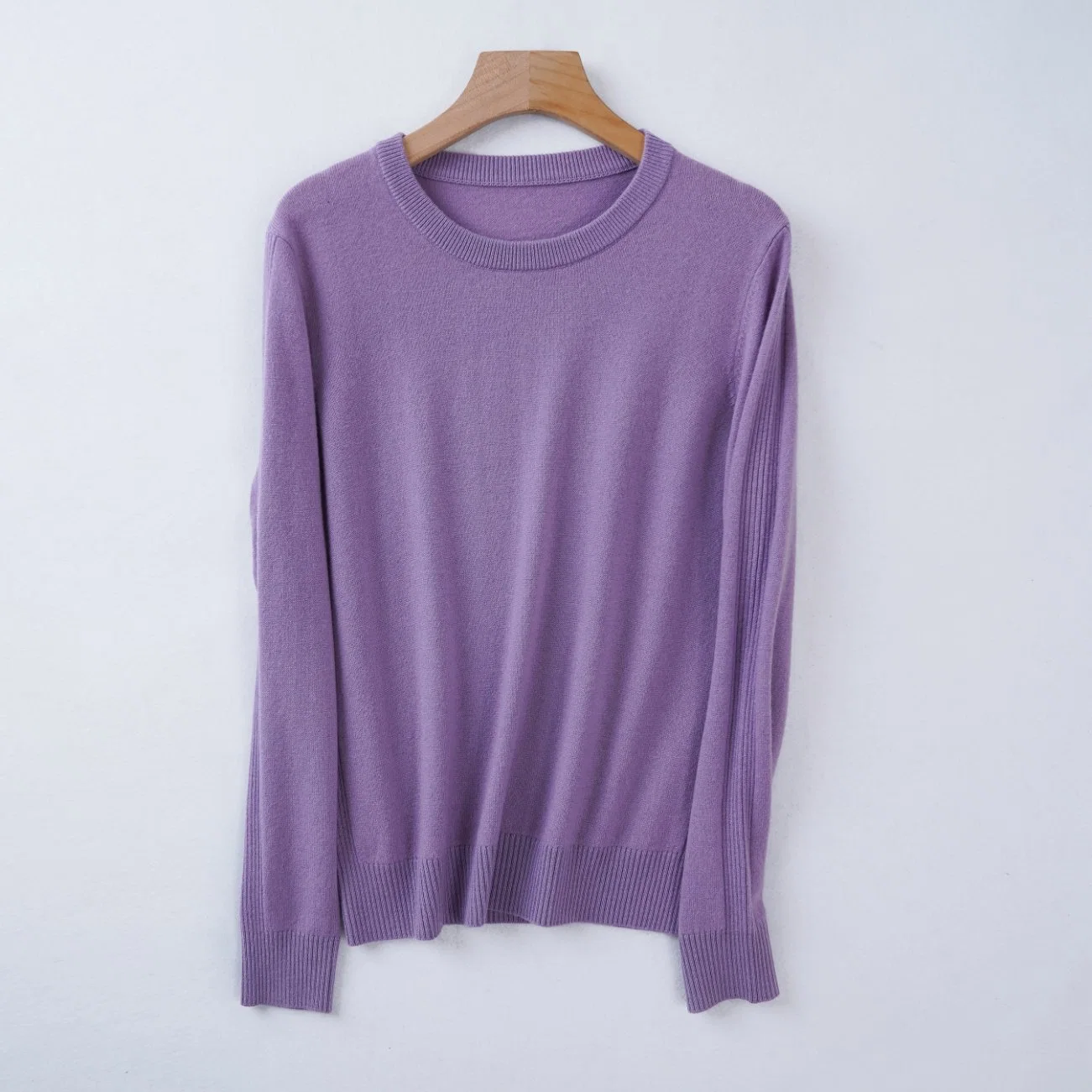 New Arrival Women Classic Fashion Round Neck Wool Cashmere Pullover Sweater