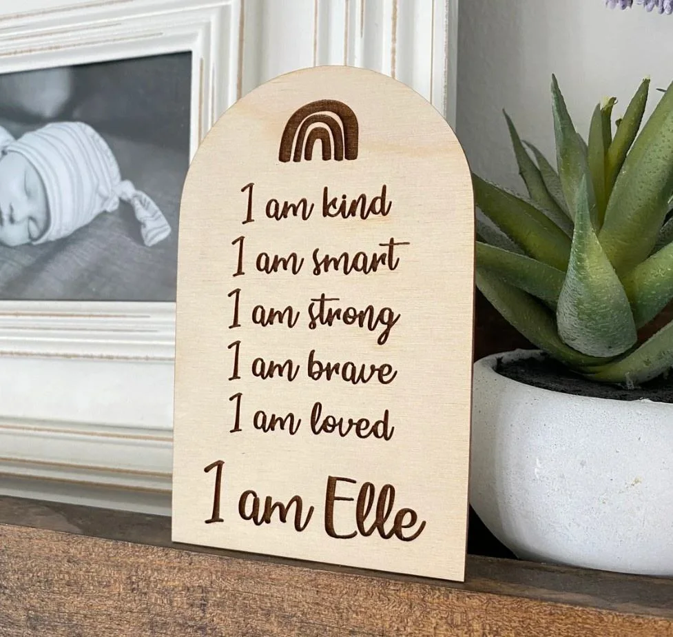 Daily Motivational Plaque Wooden Kids Sign