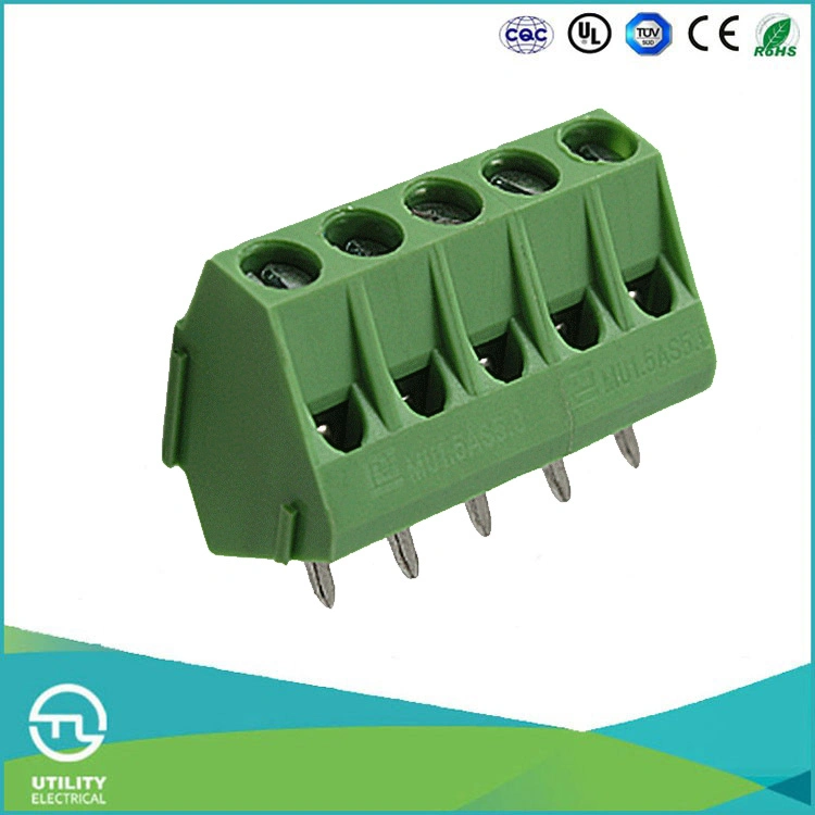 PCB Screw Terminal Blocks Brass Contact Spring Loaded Cable Connector