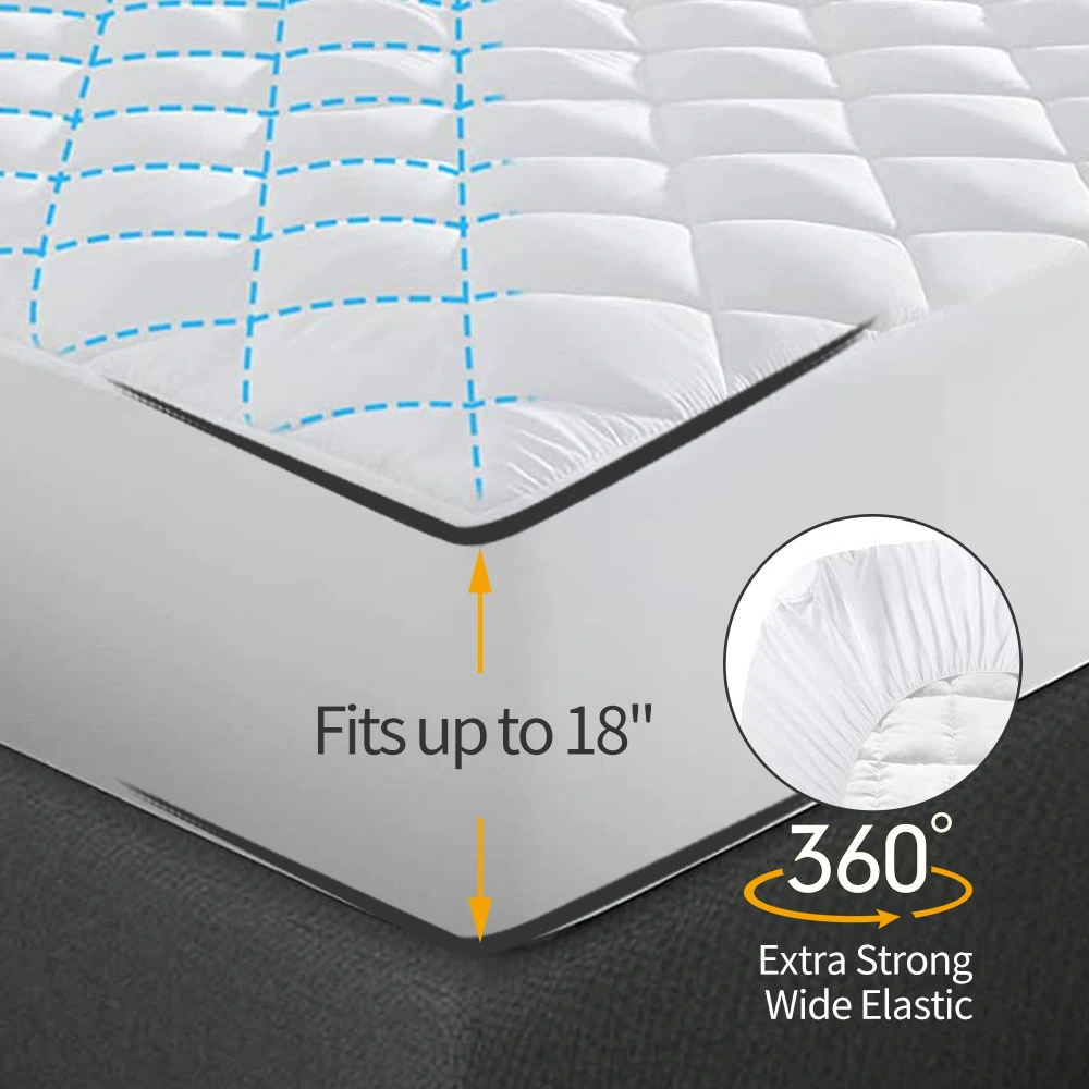 Housse de matelas à motif personnalisé, blanche, anti-allergie, pour très grand lit