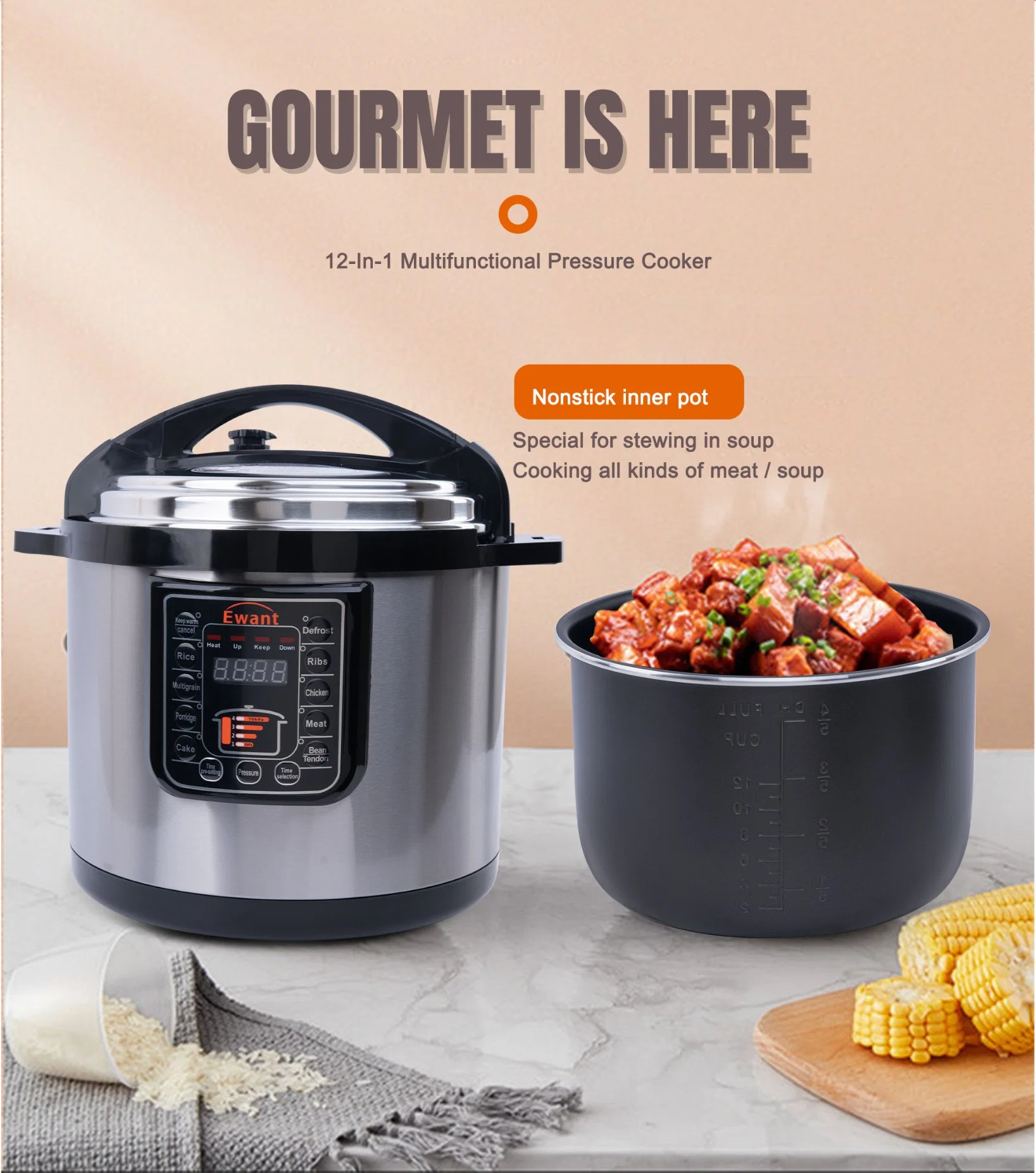 Программируемые установки Ewant 12L 1500W Multi Smart Рисоварка Pot электрическая плита давления