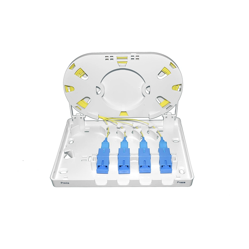 De 4 Núcleos de montaje en pared de fibra óptica Patch Panel de fibra óptica
