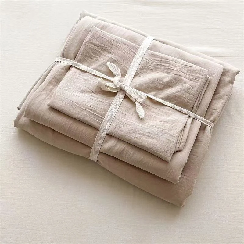 Stock Products Luxury Organic Home Textile Customized Size Sheet Sets Bedding Set