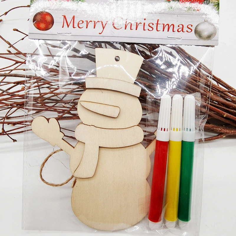 Wooden DIY Painting Snowflake Christmas Tree Snowman Jingle Bell Crafts