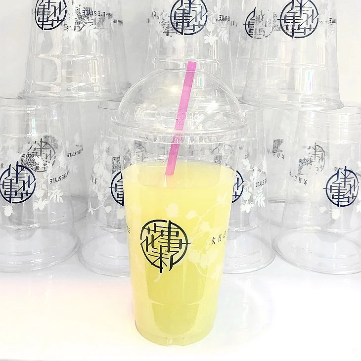 Eco Friendly Custom Printed PP Pet Transparent Disposable Plastic Cup with Lid