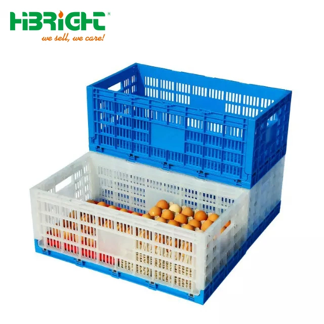 Compact Warehouse Plastic Stacking Folding Moving Crate Box for Transportation