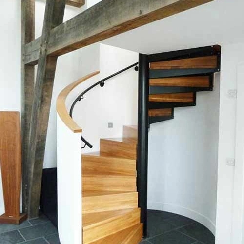 Spiral Staircase Wood Oak Treads with Balustrade Australian Standards