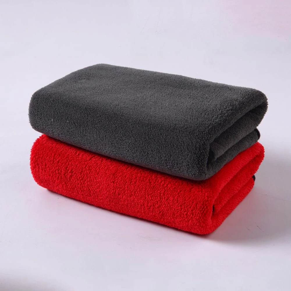 Double Side Orange Red Black Grey Microfiber Coral Fleece 40X40 60X90cm 1200GSM Car Detailing Polishing Drying Waxing Plating Crystal Towel Cleaning Cloth