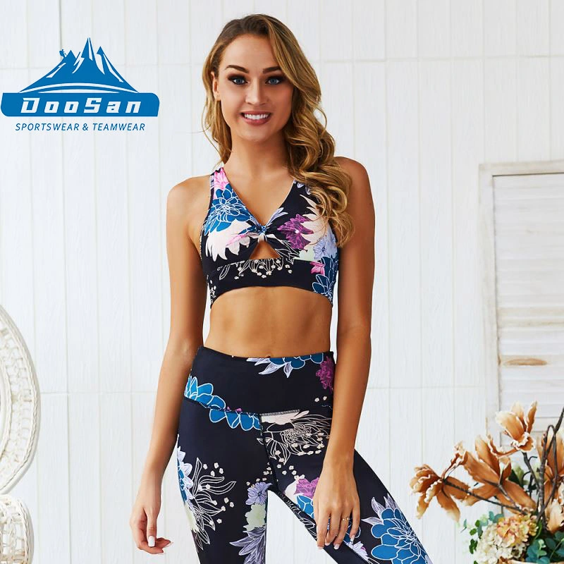 Sublimation Yoga Top Woman Sports Bra Breathable Fitness Soft Suit