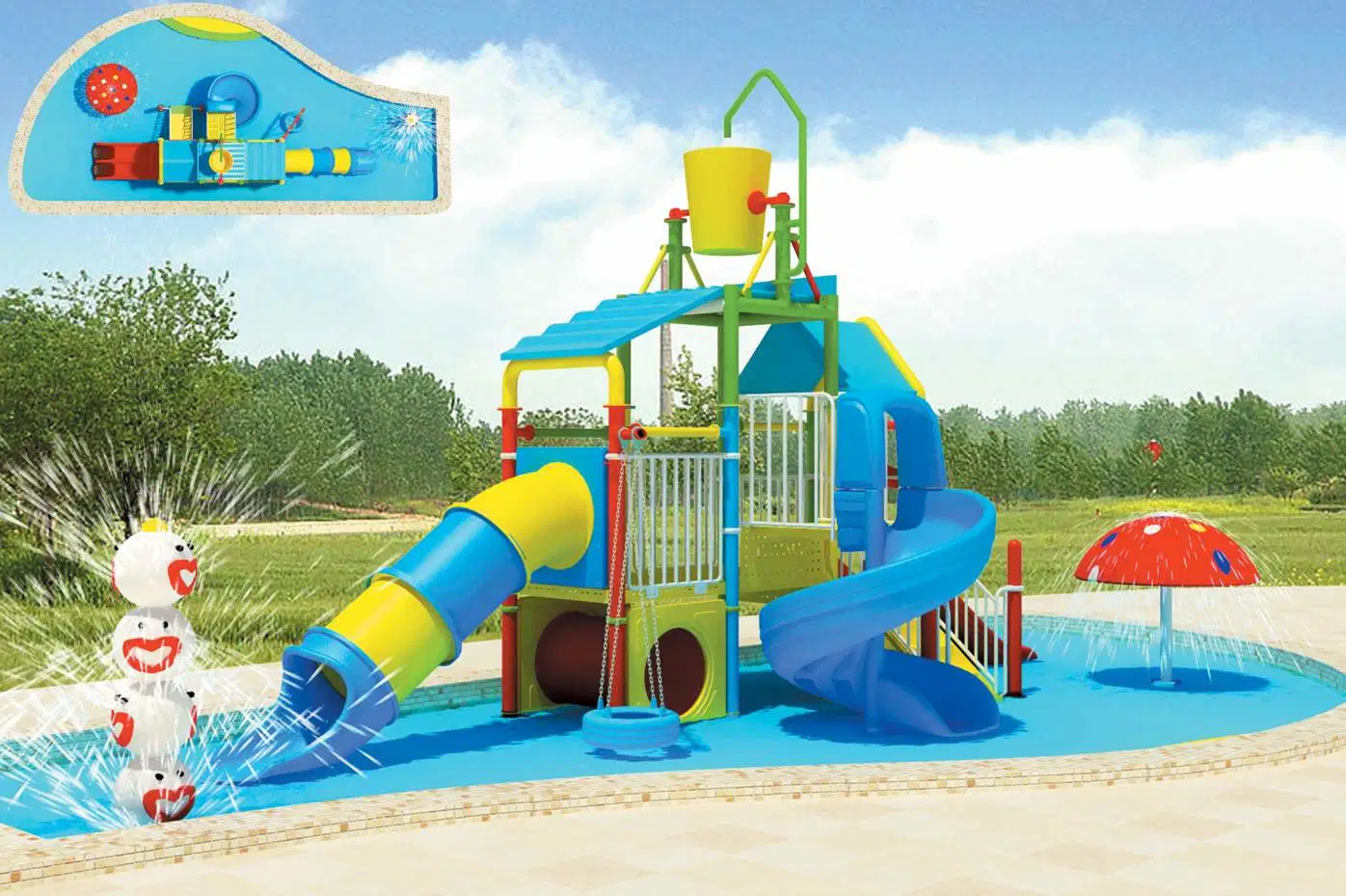 Parque acuático de última generación, equipo de tobogán acuático para niños (TY-08903)