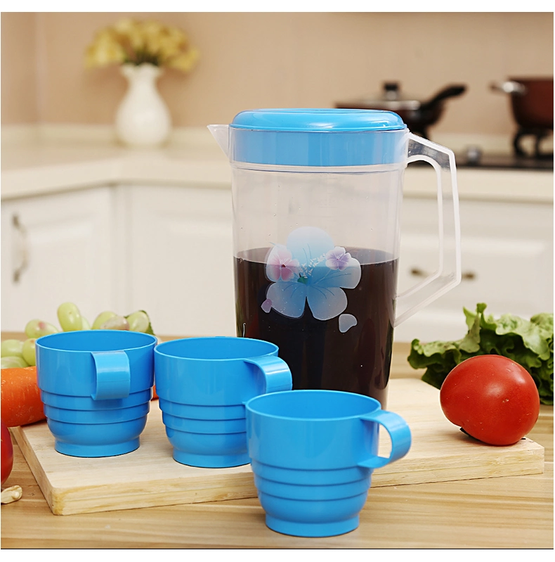 130*227mm Transparent Mixing Color Printing One Jug with 3 Cup Plastic Jug Set