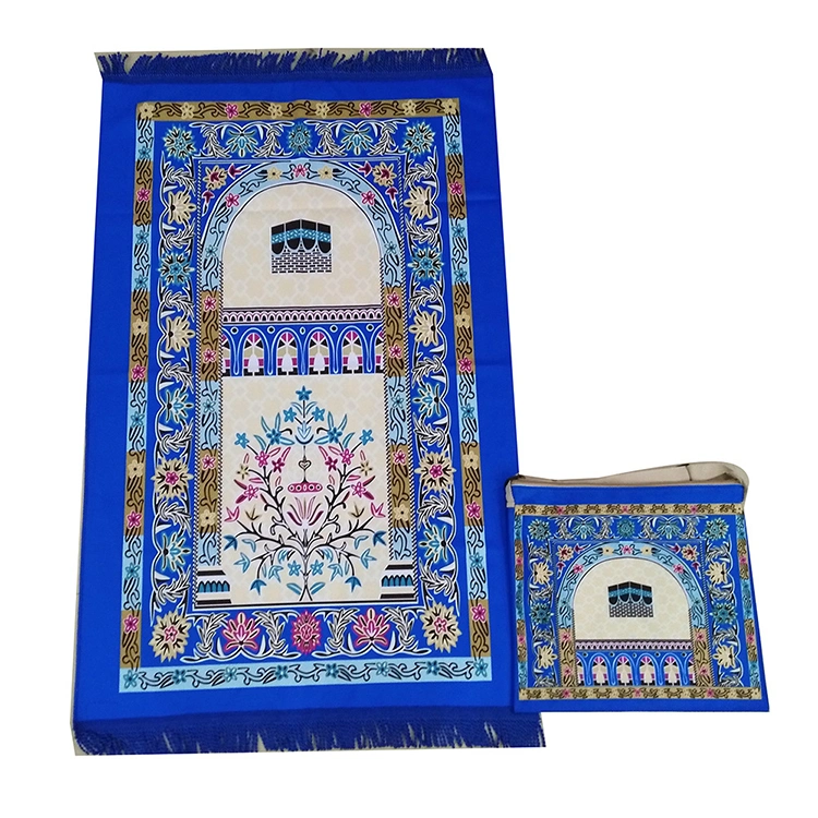 Wholesale High Quality Fabric Foldable Pocket Muslim Prayer Blanket Rug