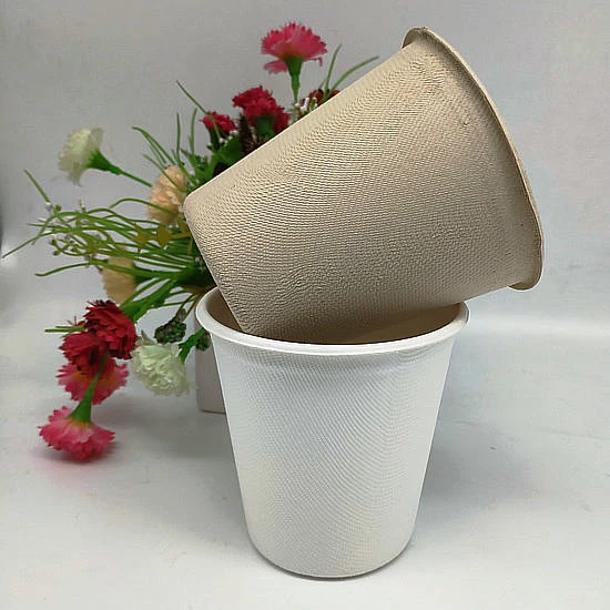 Wheat Straw Cup Single-Use Sugarcane Waterproof Paper Pulp Cup 370ml