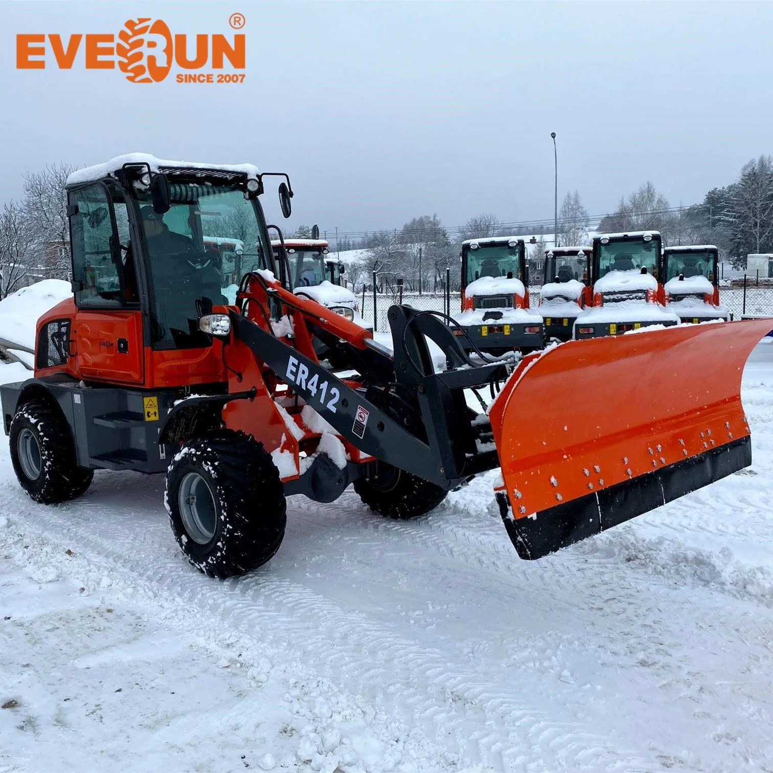 Everun Er412 1.2ton Mini Front Discharge High Lift Bucket Loaders Wheel Loader Bucket