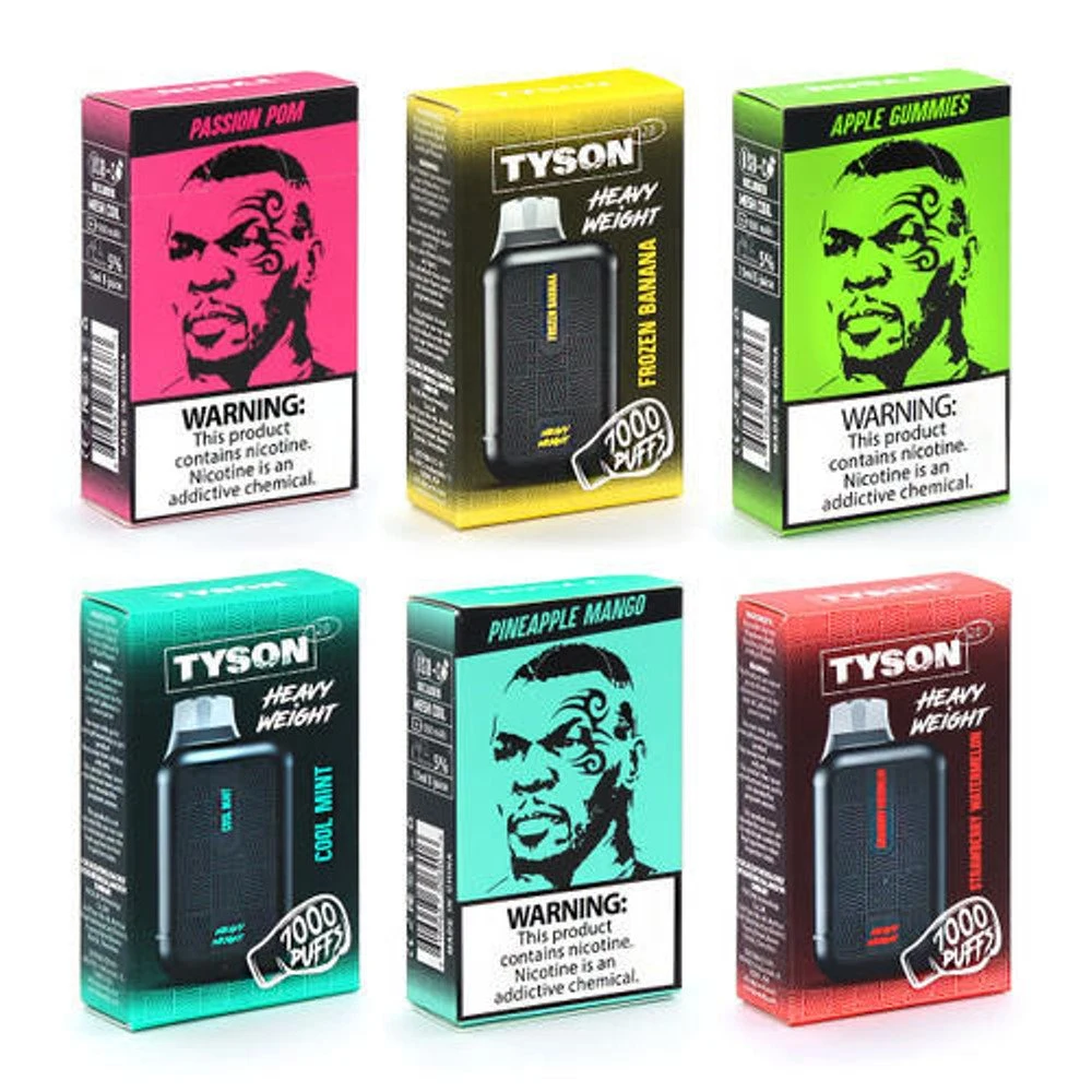 Tyson 2,0 Peso pesado 7000 Puffs VAPE desechable E-Cigarette Mayoreo I lápiz VAPE desechable