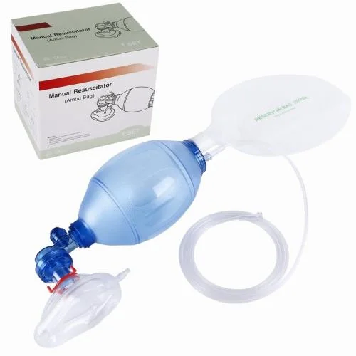 Medical Manual PVC Ambu Bag Resuscitator Single Use Blue Color