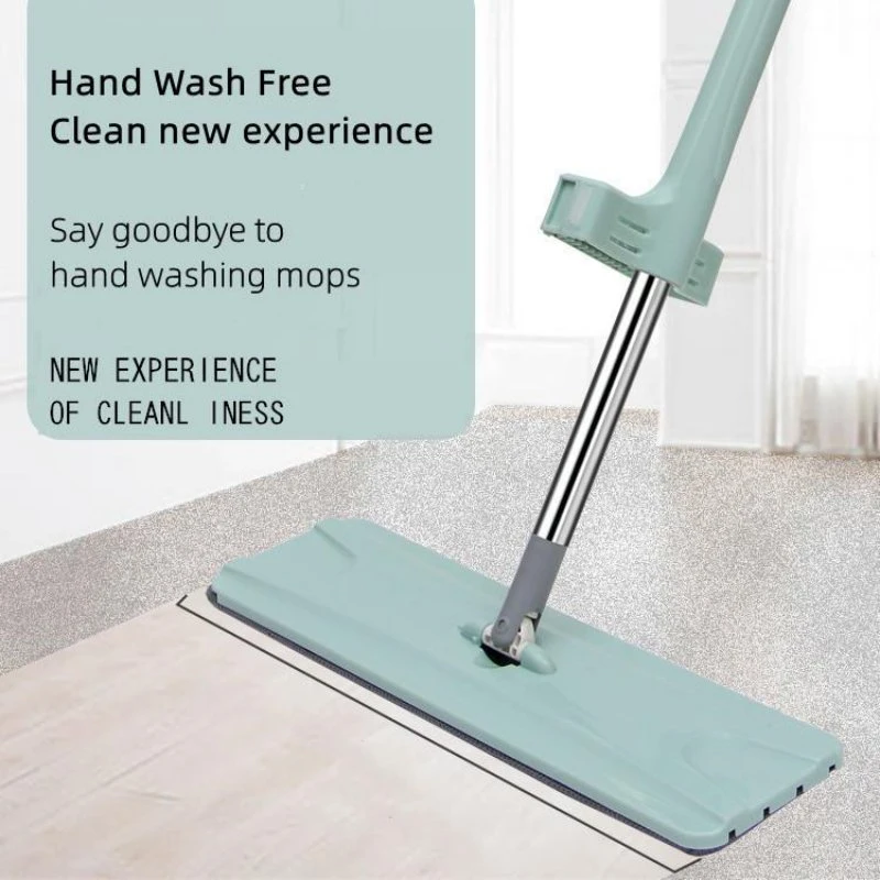 Mopa de chão rotativa Microfibra Flat Mop 360 com Pega em aço inoxidável com almofada substituível