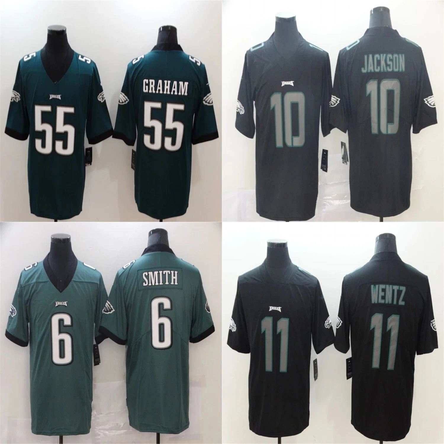 Tamaño más barato Nueva Temporada Eagles hombres Philadelphia Equipo Juego Jerseys