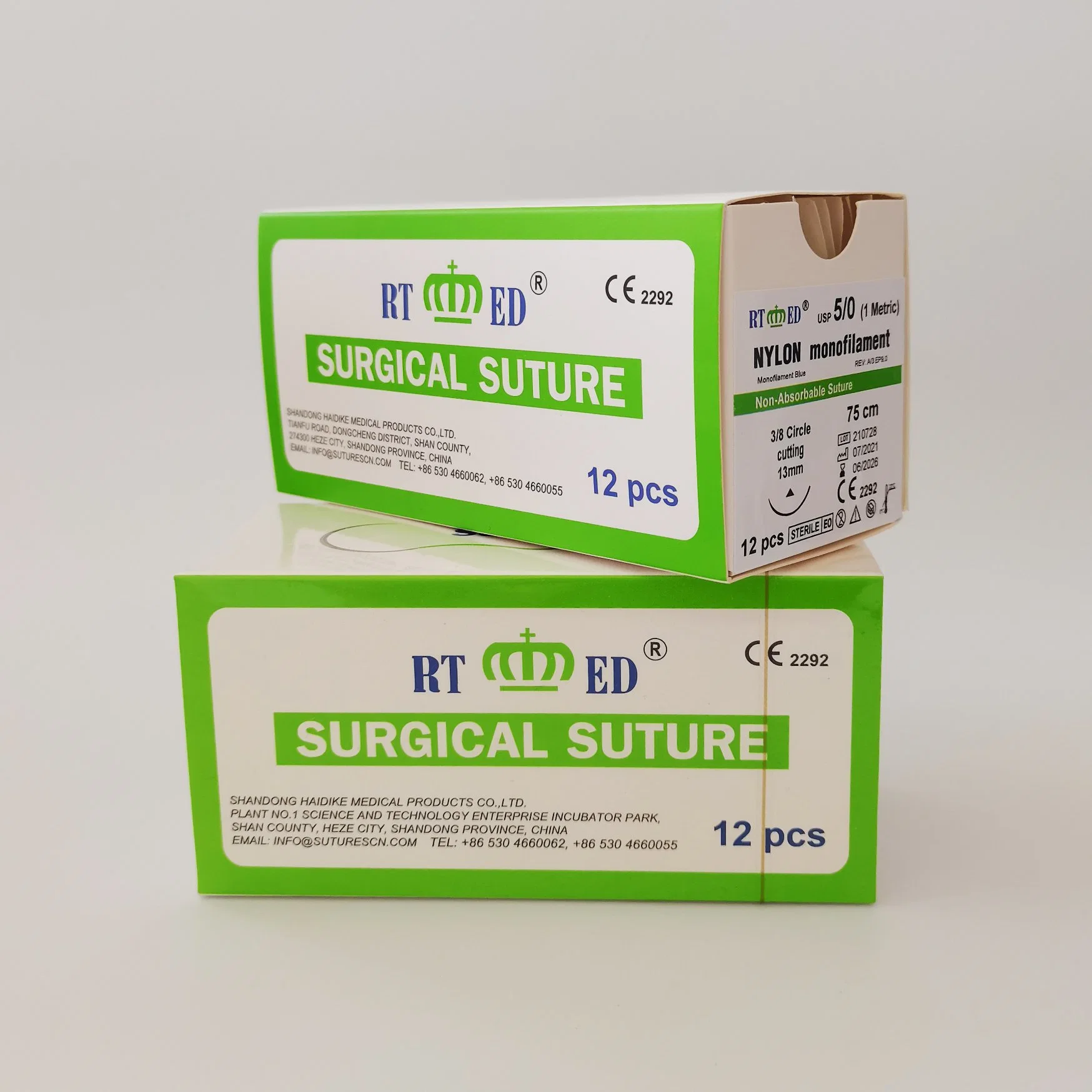 Vente chaude de sutures chirurgicales dentaires en nylon monofilament jetables médicales.