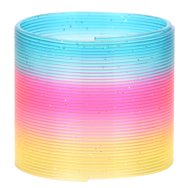 Rainbow Coil Magic Spring Toy for Kids Classic Novelty Plastic Spring Toy Rainbow Circle Fidget Stress Toy Plastic Coil Spring Party Favor Toy for Boys and Girl