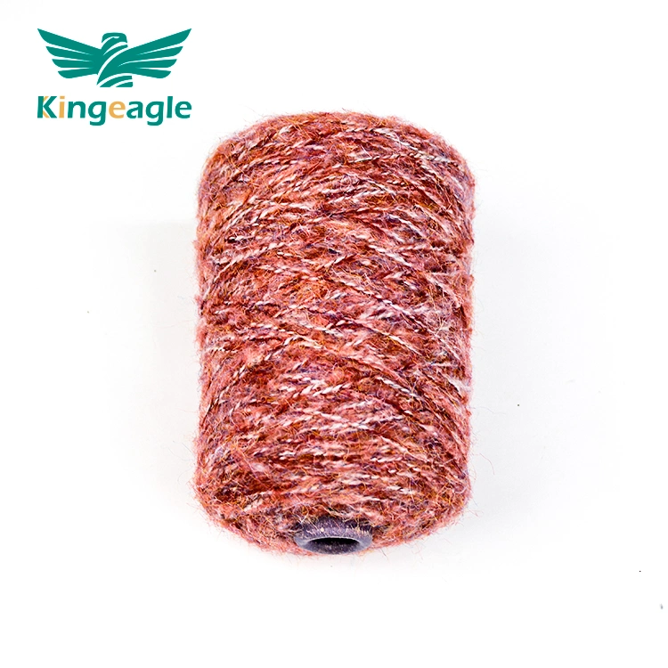 Kingeagle High Elastic Dyed Recycle Polyester Blended Black Core Fancy Brush Yarn