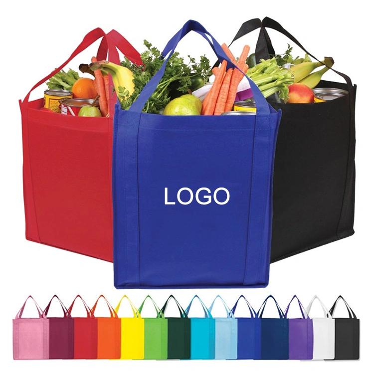 Customized Reusable Grocery Tote Nonwoven Shopping Bag with Logo Printing