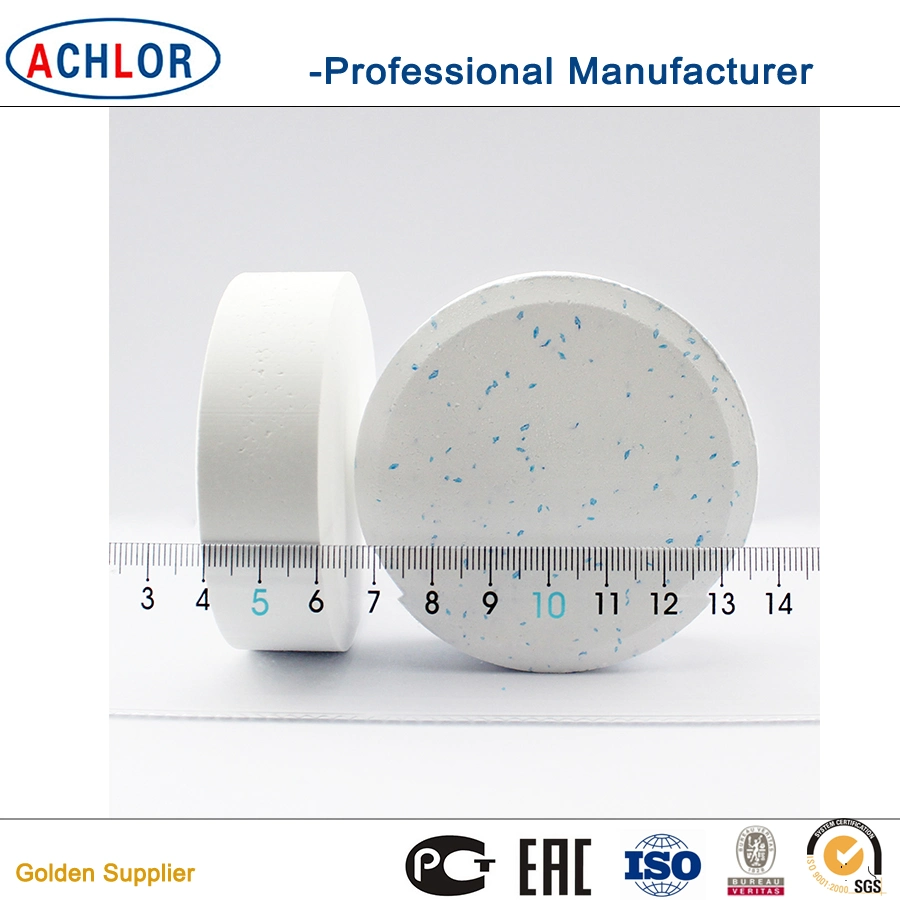 3 Inch 90% TCCA Chlorine Tablets with Blue Dots