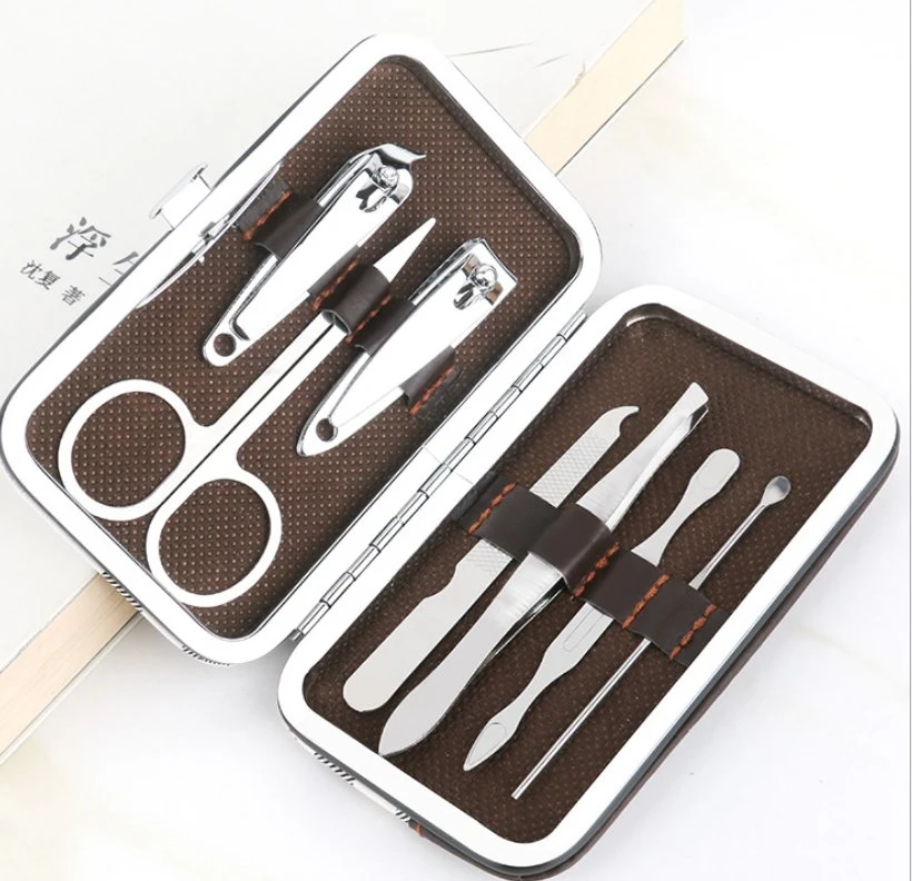 Customized Logo 7-Pieces Stainless Steel Nail Beauty Tool Manicure Set