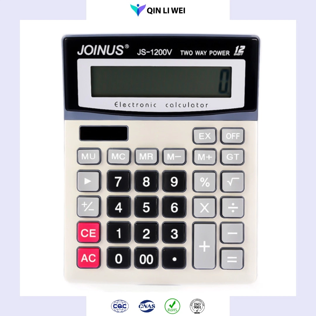 Calculatrice de bureau à 12 chiffres avec batterie solaire et grand écran LCD Touche sensitive js-1200V