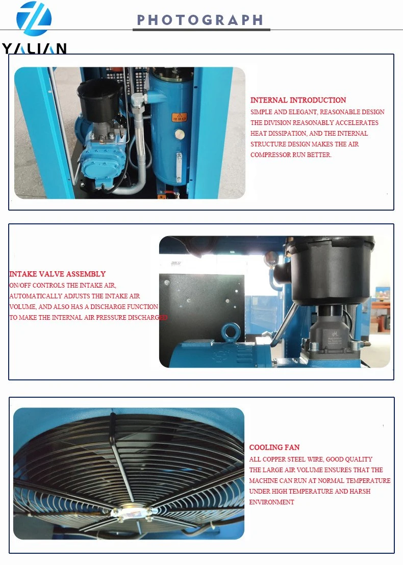 Libre de aceite de tornillo rotativo código HS 8414804090 compresor de aire utilizado para la máquina de llenado de botellas