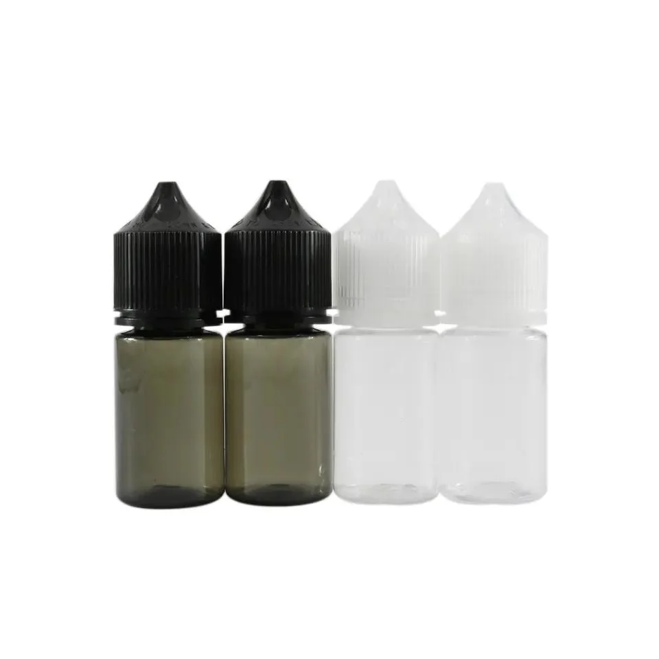 Empty 30ml V3 Pet Fat Clear Black Bottle