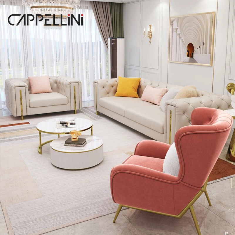 Italiano moderno Design elegante Velvet Sofá Home mobiliário Luxo Quarto Leather Fabric o mais recente conjunto de Sofá Design