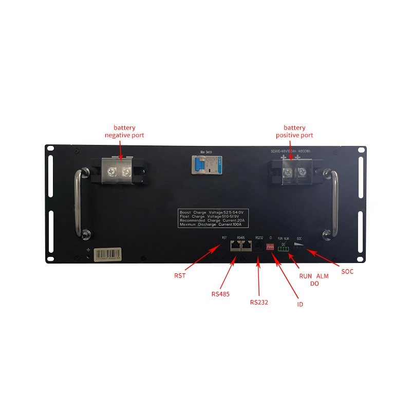 U-Greenelec 4.8kwh 100Ah 48V 50Ah Sistema Solar 200AH BMS para baterías de iones de litio recargable