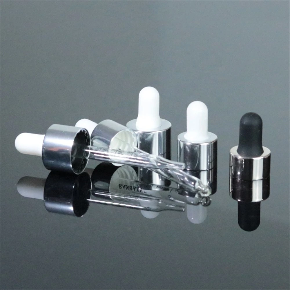 Eye Dropper for Essential Oils - Pipettes Dropper with Black Rubber Head, Straight-Tip Calibrated Thick Glass Medicine Dropping Pipettes for Accurate Easy Dose