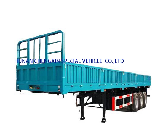 3 Axle Factory Sidewall Flatbed Container Truck Semi Trailer