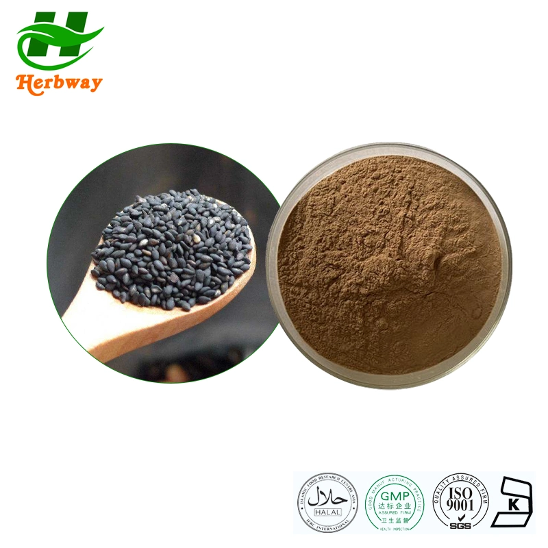 Herbway Kosher Halal Fssc HACCP Certified Semen Sesami Nigrum Black Sesame Seeds Extract Powder